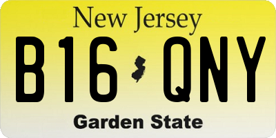 NJ license plate B16QNY