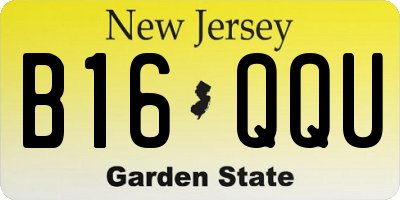 NJ license plate B16QQU