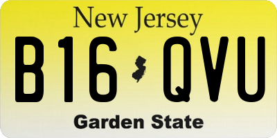 NJ license plate B16QVU