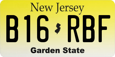 NJ license plate B16RBF