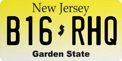 NJ license plate B16RHQ