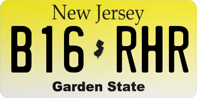 NJ license plate B16RHR