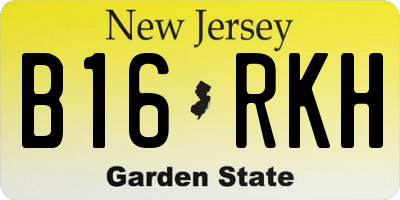 NJ license plate B16RKH