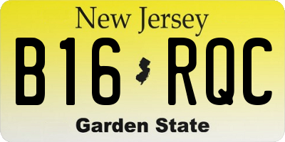 NJ license plate B16RQC