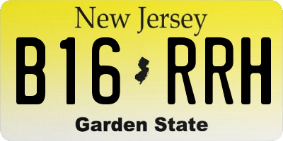 NJ license plate B16RRH