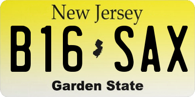 NJ license plate B16SAX