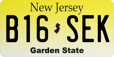NJ license plate B16SEK