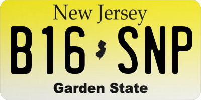 NJ license plate B16SNP