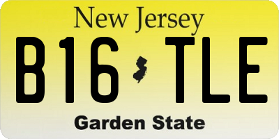 NJ license plate B16TLE