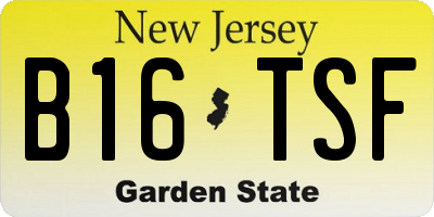 NJ license plate B16TSF