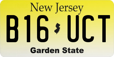NJ license plate B16UCT
