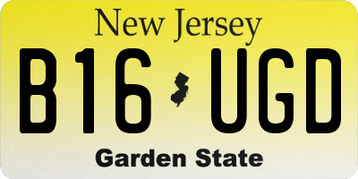 NJ license plate B16UGD