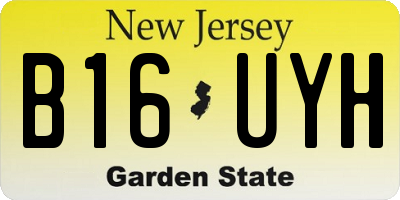 NJ license plate B16UYH