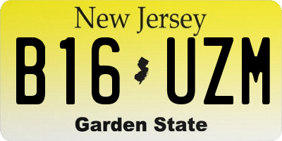 NJ license plate B16UZM