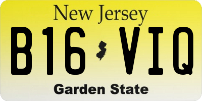 NJ license plate B16VIQ