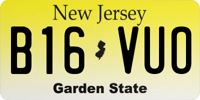 NJ license plate B16VUO