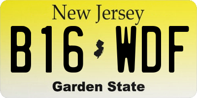 NJ license plate B16WDF