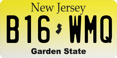 NJ license plate B16WMQ