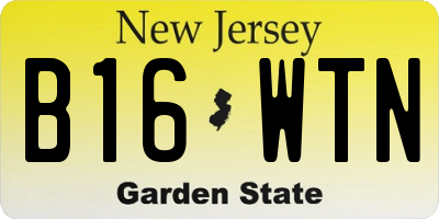 NJ license plate B16WTN