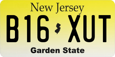 NJ license plate B16XUT