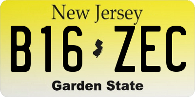 NJ license plate B16ZEC