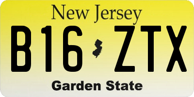 NJ license plate B16ZTX