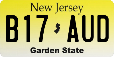 NJ license plate B17AUD
