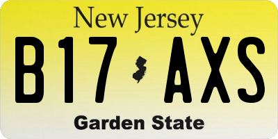 NJ license plate B17AXS