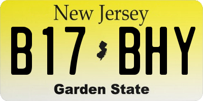NJ license plate B17BHY