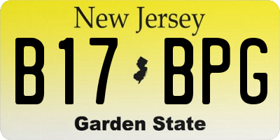 NJ license plate B17BPG