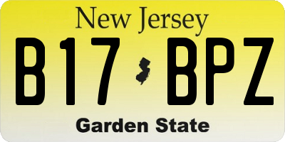 NJ license plate B17BPZ