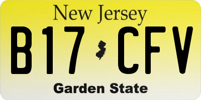 NJ license plate B17CFV