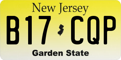 NJ license plate B17CQP