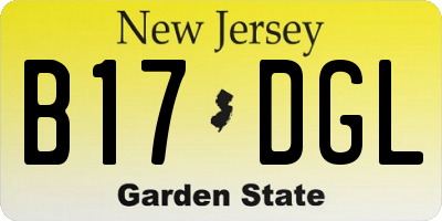 NJ license plate B17DGL