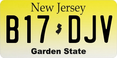 NJ license plate B17DJV