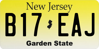 NJ license plate B17EAJ
