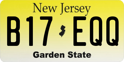 NJ license plate B17EQQ