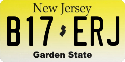 NJ license plate B17ERJ