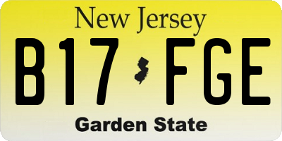 NJ license plate B17FGE