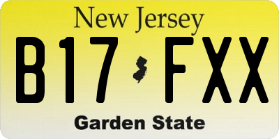 NJ license plate B17FXX