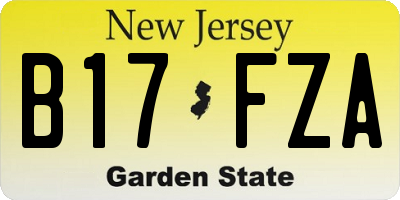 NJ license plate B17FZA