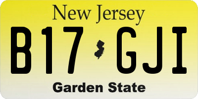 NJ license plate B17GJI