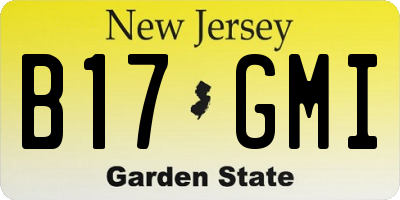 NJ license plate B17GMI