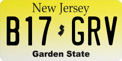 NJ license plate B17GRV