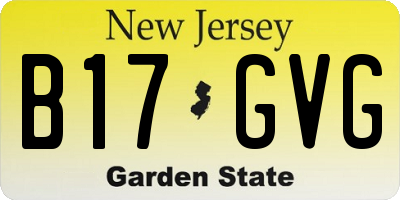 NJ license plate B17GVG