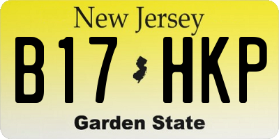 NJ license plate B17HKP