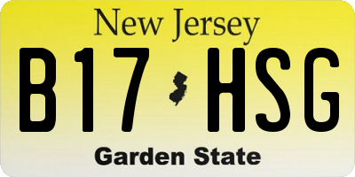 NJ license plate B17HSG
