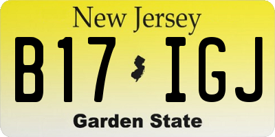 NJ license plate B17IGJ
