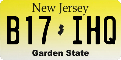 NJ license plate B17IHQ
