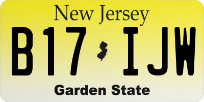 NJ license plate B17IJW